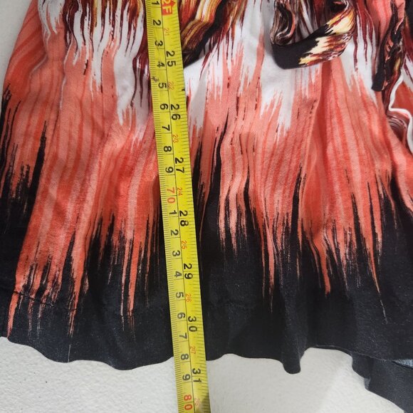 Bisou Bisou Womens S Sleeveless Rayon Tie-Dye Romper Black & Orange - Picture 7 of 13